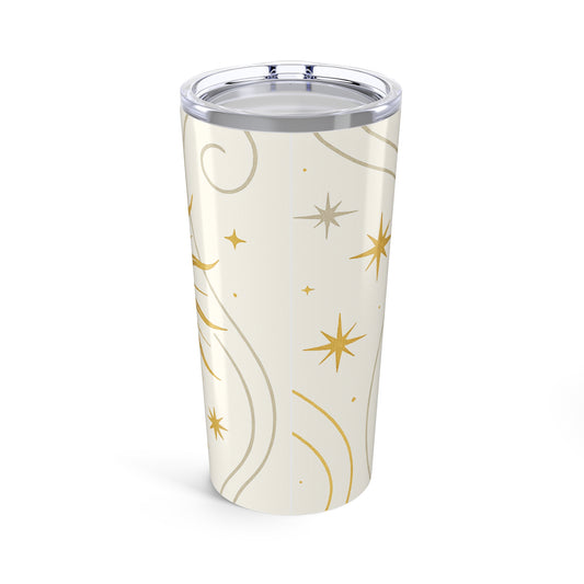 Sunburst 20oz Tumbler — Celestial Gold Sun and Stars Insulated Travel Cup