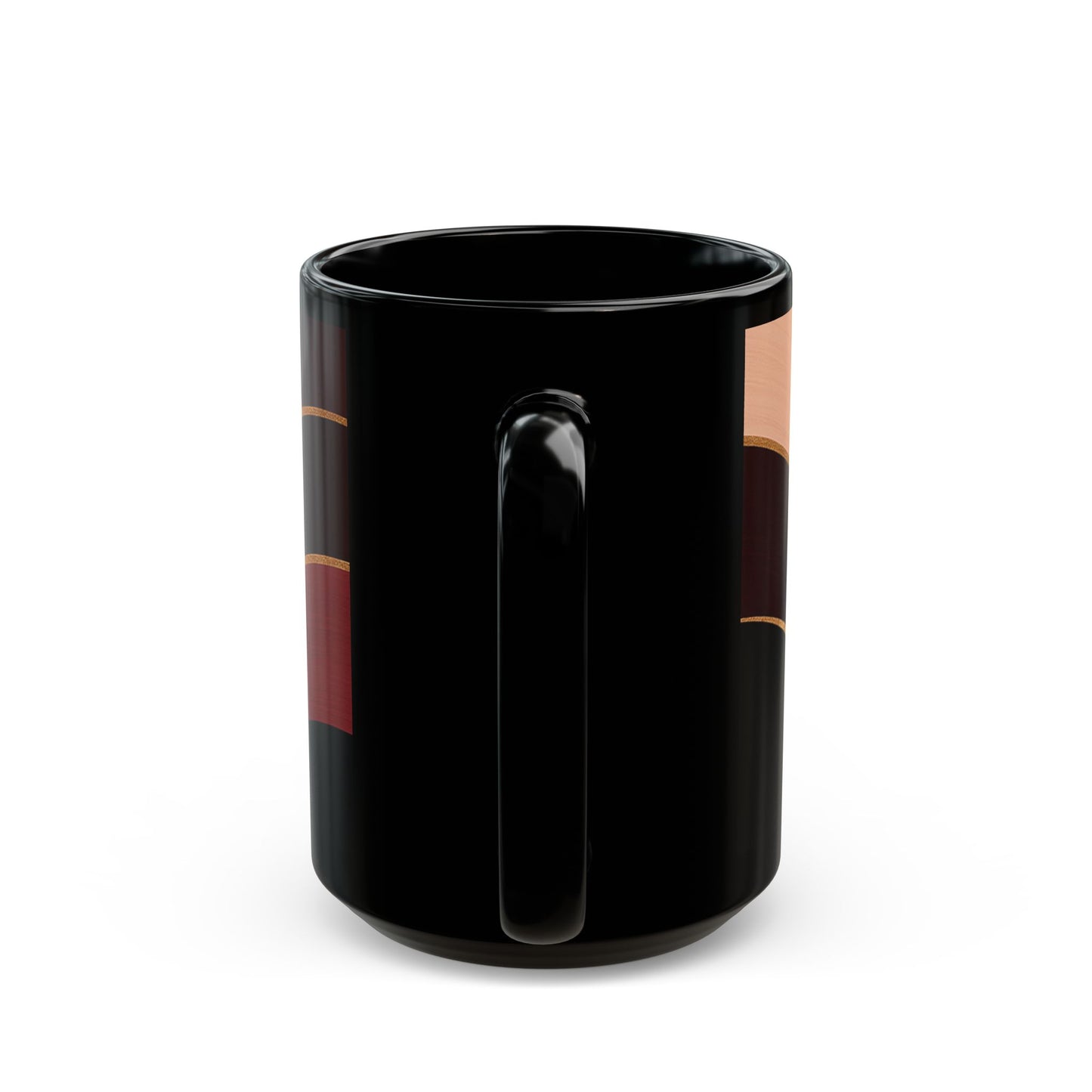 Rose Alloy- Soulful Collection — Modern Coffee Cup with Burgundy & Rose Gold Waves