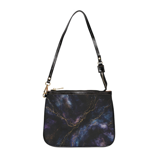 Onyx-2025 Artisan Luxe Collection-Small Shoulder Bag — Gold Vein Evening Purse
