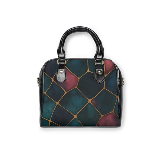 Jada-2025 Artisian Collection- Geometric Shoulder Handbag – Stained Glass Mosaic Pattern