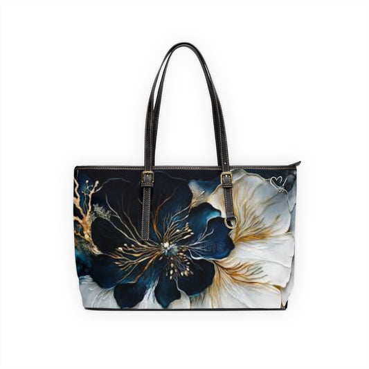 Indigo Floral 2025 Artisan Collection- PU Leather Shoulder Bag — Wearable Art