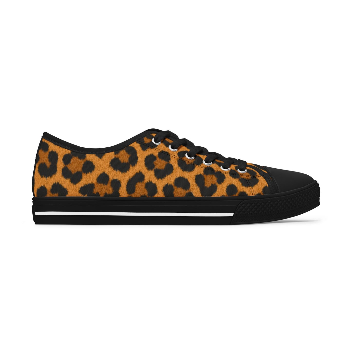 Leopard Print-Women's Low Top Sneakers — Animal Print Casual Canvas Shoes
