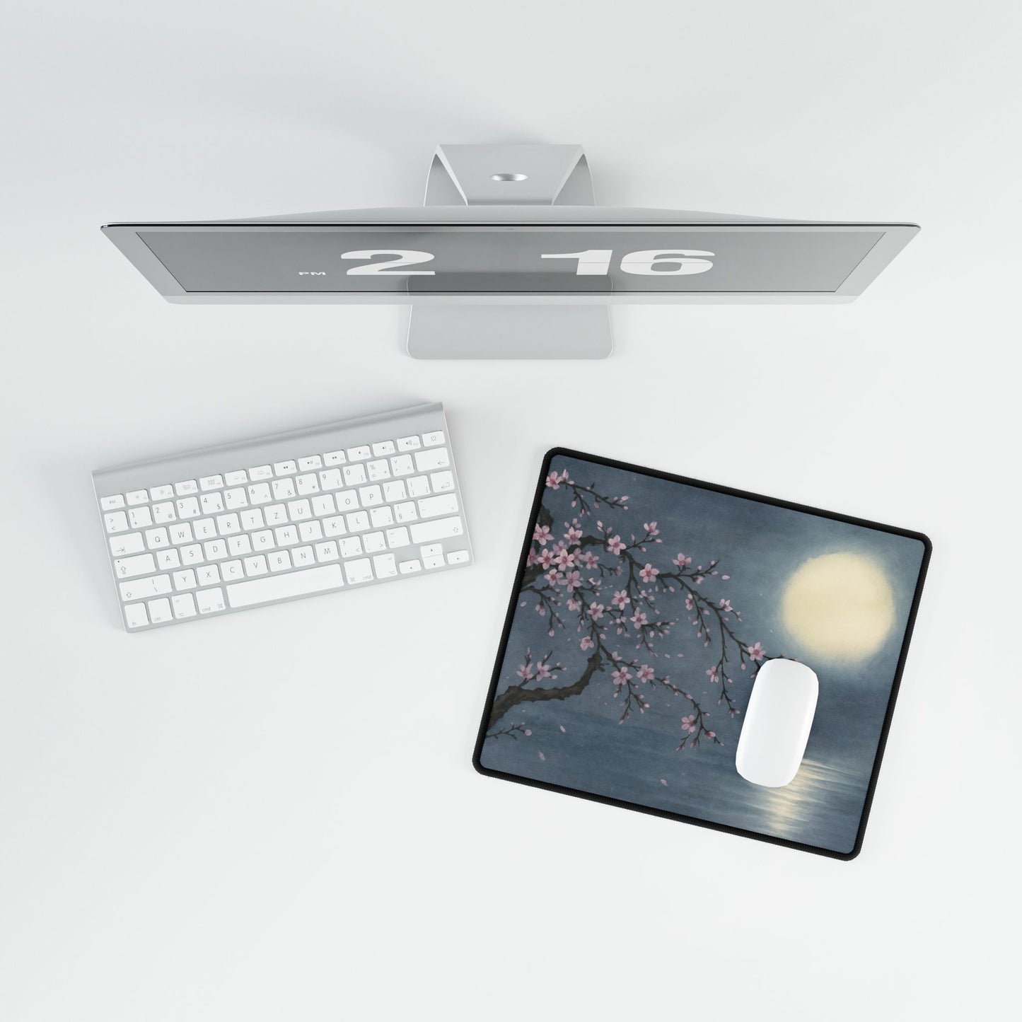 Cherry Bloosom and Moon-Echoes of the Masters-Desk Mat for Home & Office