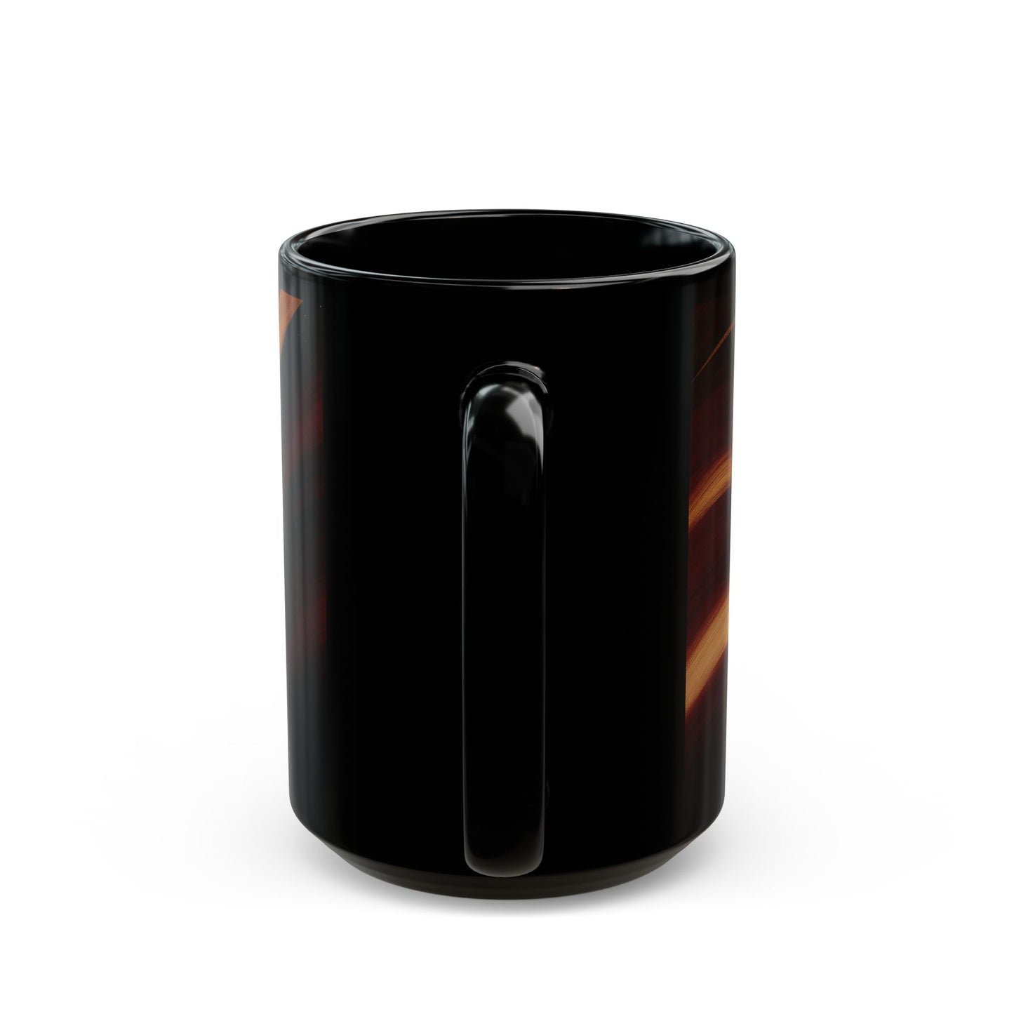 Rose Alloy 3-Soulful Collection-Black Ceramic Mug with Elegant Burgundy & Gold Swirl — 11oz/15oz