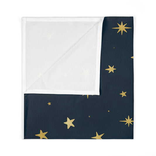 To the Moon 3- Baby Swaddle Blanket — Celestial Dreams-Moon & Gold Stars Nursery Swaddle