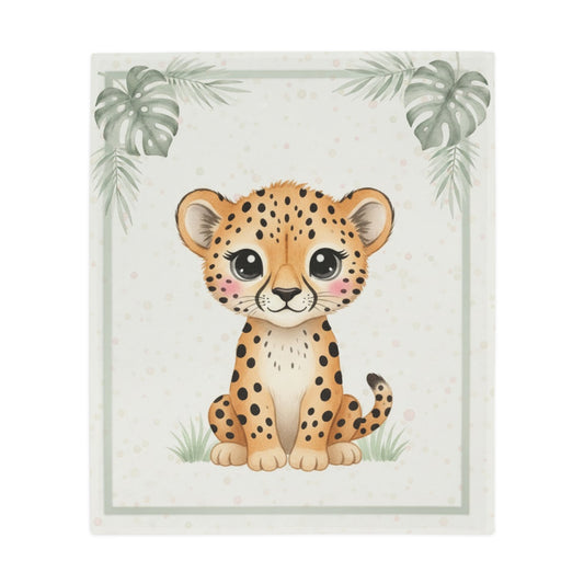 Baby Cheetah- Baby Safari Plush Blanket -Coordinates with Baby Safari nursery items Baby