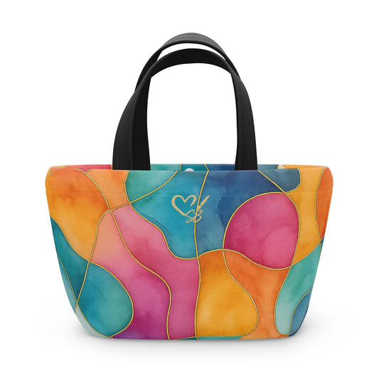 Vicky-2025 Artisan Luxe Collection- Lunch Bag — Vibrant Watercolor Tote for Work, School & Picnics