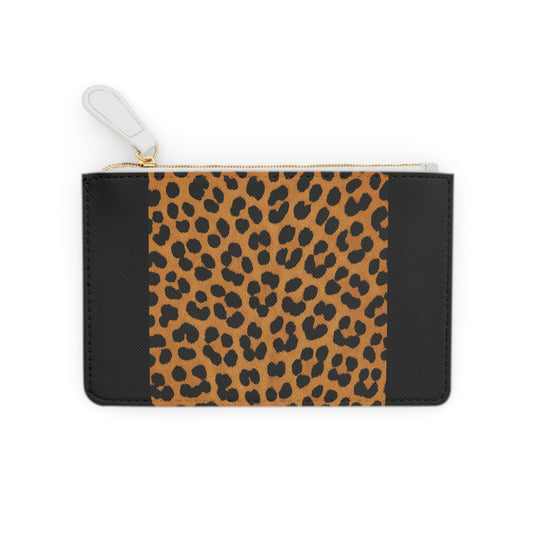 Cheetah and Black Mini Clutch Bag — Chic Animal Print Wristlet