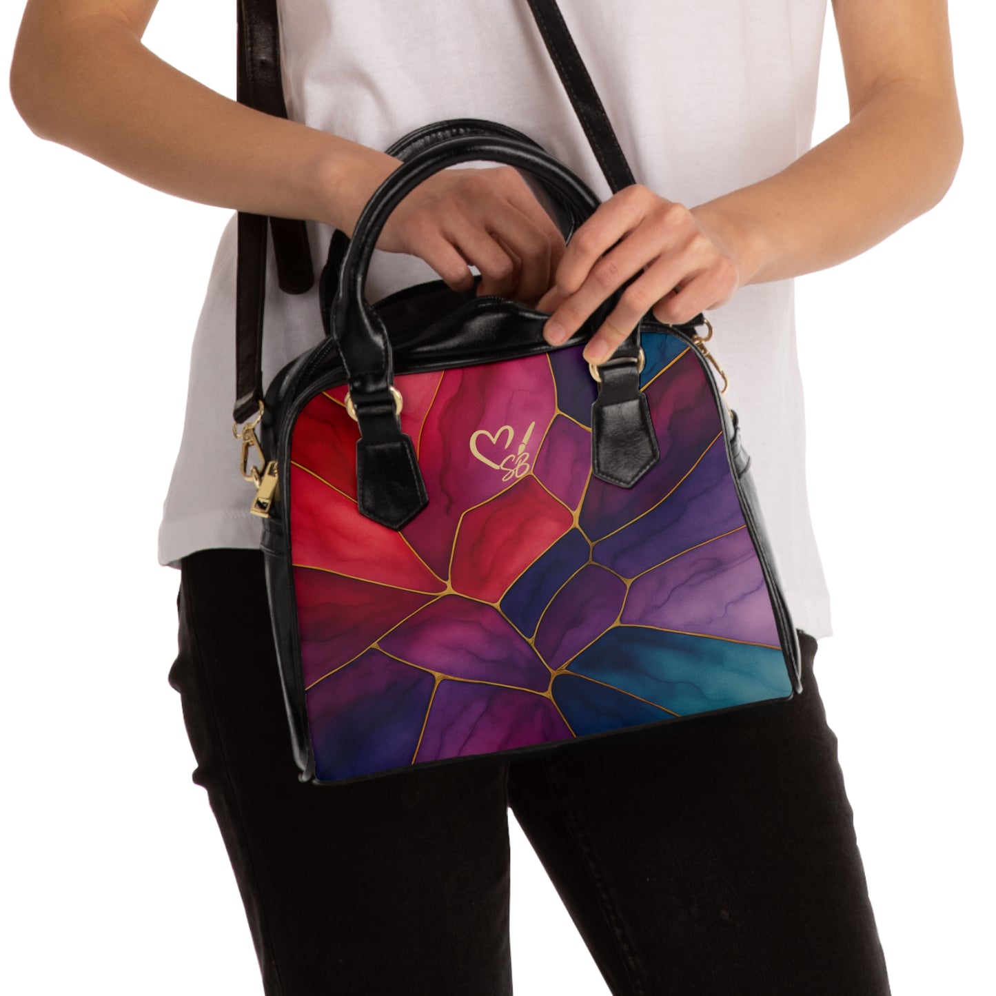 Shelby-2025 Artisian Collection-Shoulder Handbag — Colorful Mosaic Pattern Purse