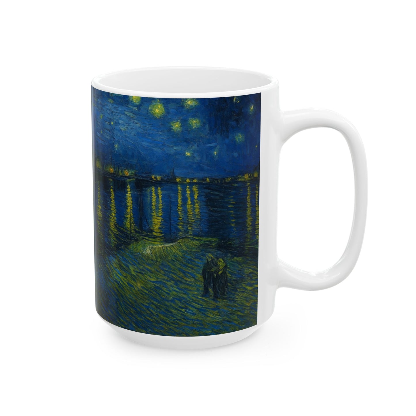 Van Gogh Landscape 4-Echoes of the Masters- Ceramic Mug — Serene Meadow & Sky Coffee Cup (11oz, 15oz)