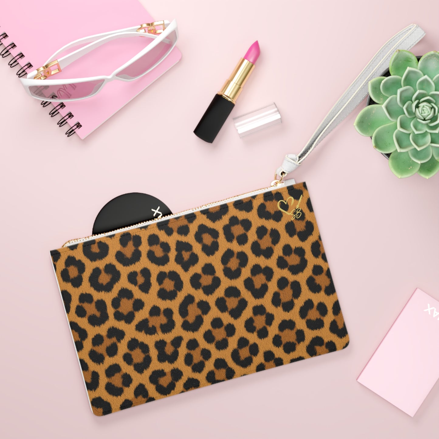 Leopard Print Wristlet Clutch Bag — Stylish Animal Print Accessory