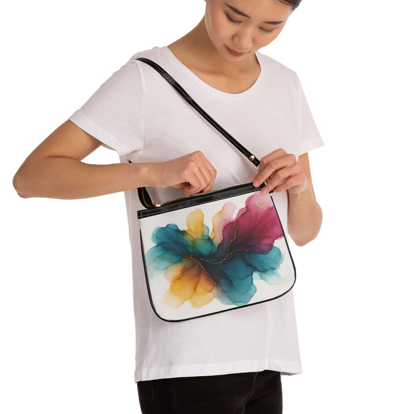 Brittany Rose-2025 Artisan Luxe Collection- Small Shoulder Bag — Colorful Abstract Floral Crossbody