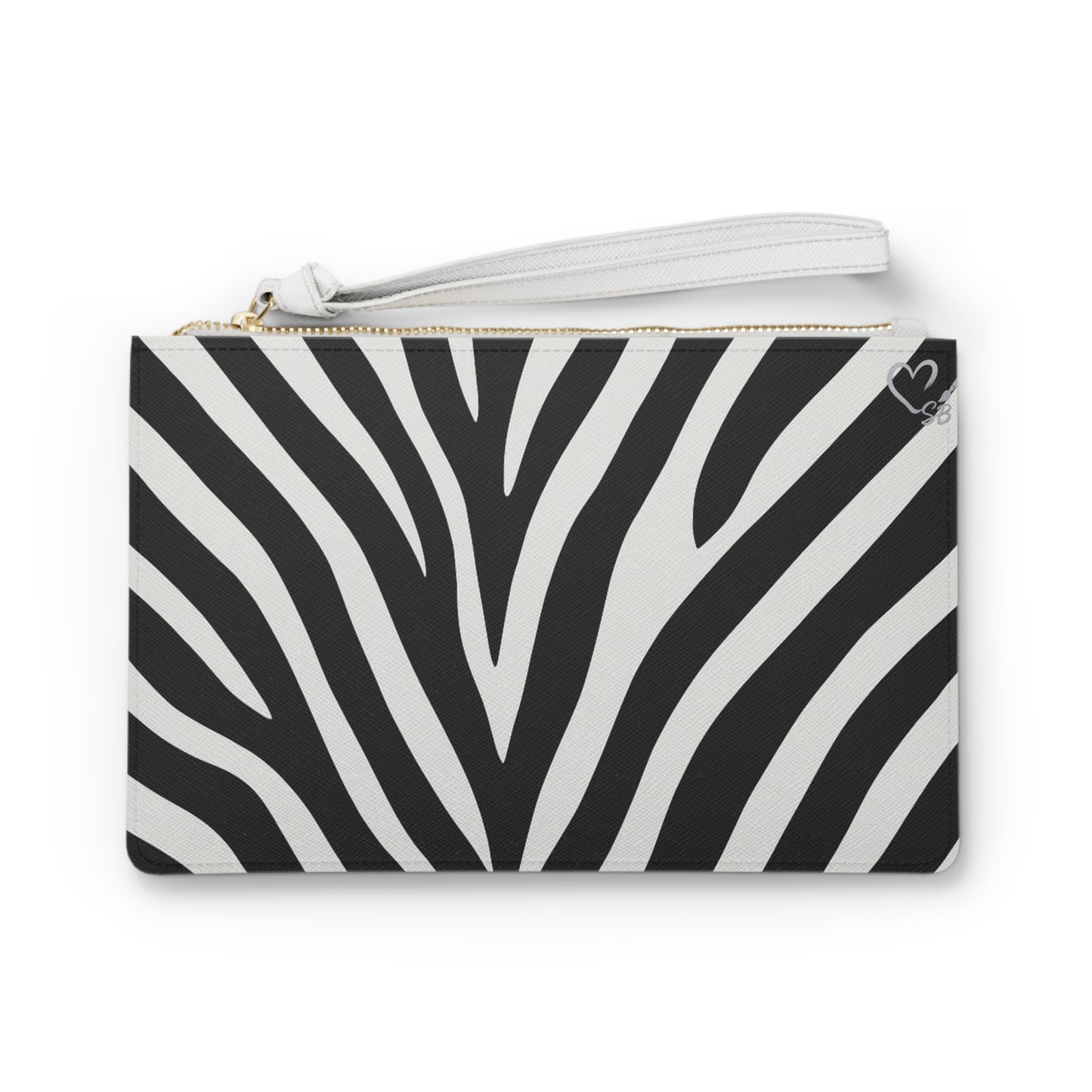 Zebra Stripe Clutch Bag – Black & White Animal Print Wristlet