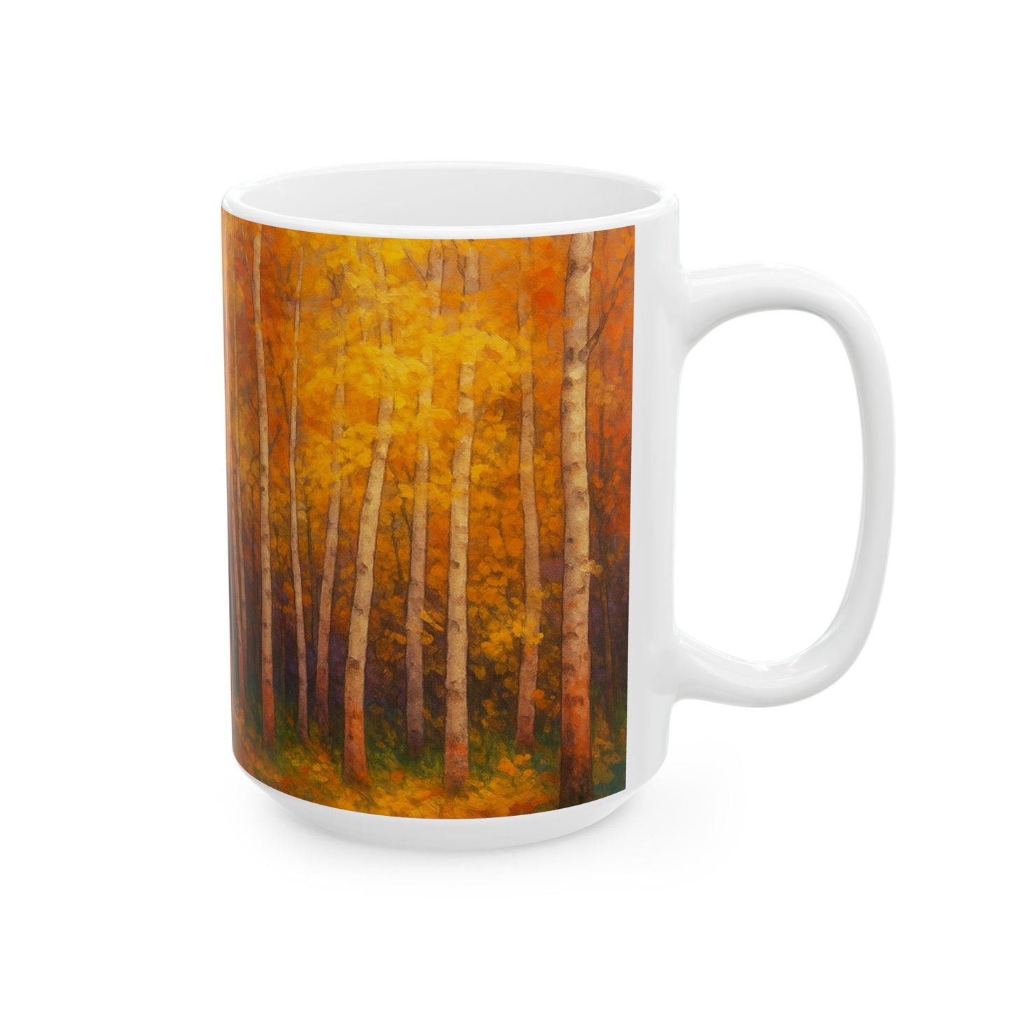 Autumn Forest Ceramic Mug - Echoes of the Masters collection-Cozy Coffee Cup for Nature Lovers