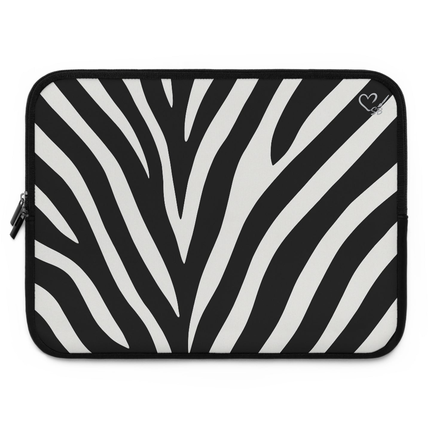 Zebra Stripe Laptop Sleeve — Black & White Protective Case