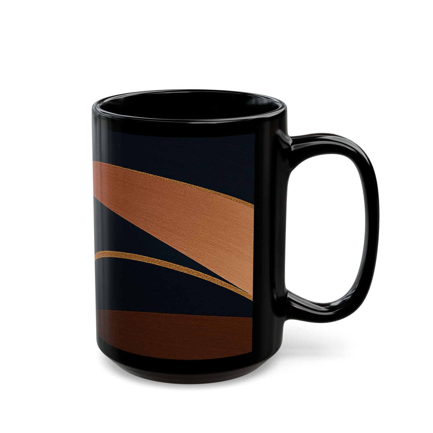 Rose Alloy 2-Soulful Collection — Modern Coffee Cup with Burgundy & Rose Gold Waves