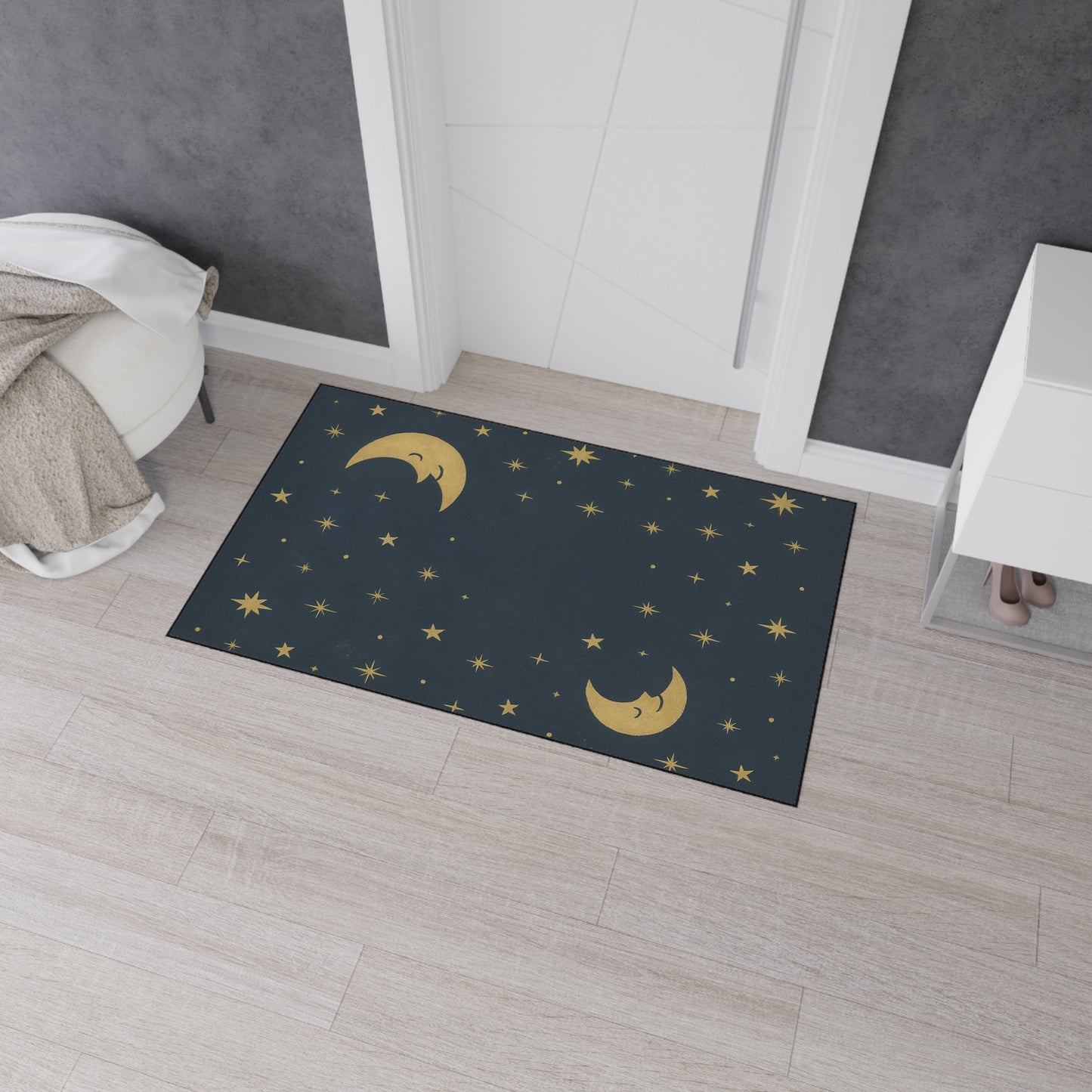 To the Moon & Stars Heavy Duty Floor Mat — Night Sky Doormat for Entryway, Bedroom, or Nursery