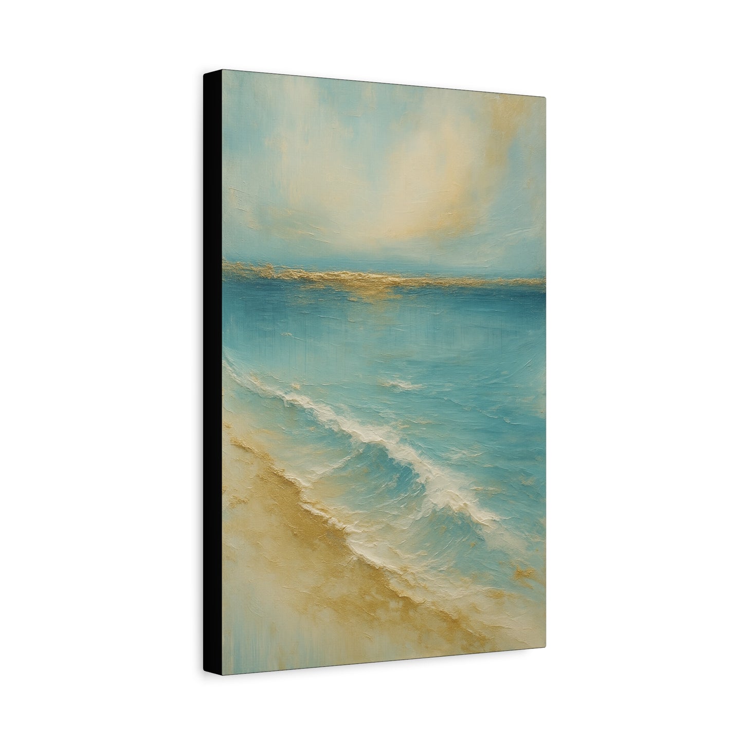Golden Horizon-Gold Coast Collsection=Matte Canvas Wall Art — Ocean Beach Landscape, Stretched 1.25"