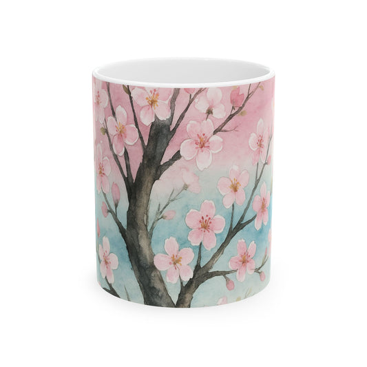 Blossom Breeze Floral Mug -Echoes of the Masters Collection- 11oz Ceramic Coffee Cup