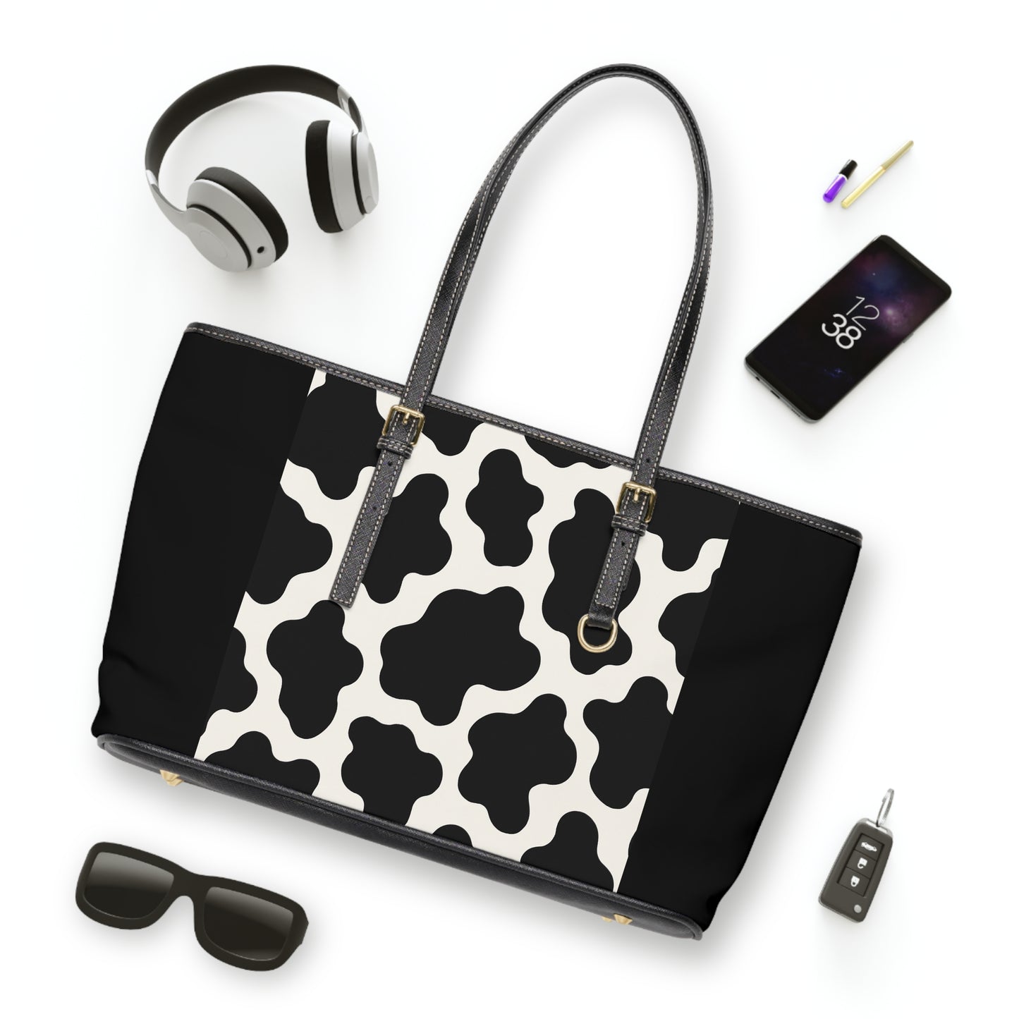 Cow Print (small)-PU Leather Shoulder Bag