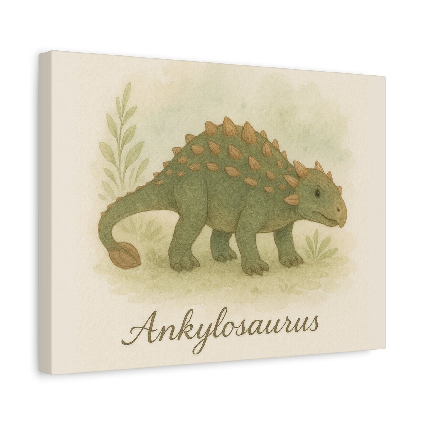 Ankylosaurus Canvas Wall Art – Nursery Dinosaur Print, Baby Room Decor