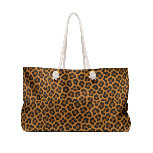 Leopard Print Weekender Bag – Chic Animal Print Travel Tote