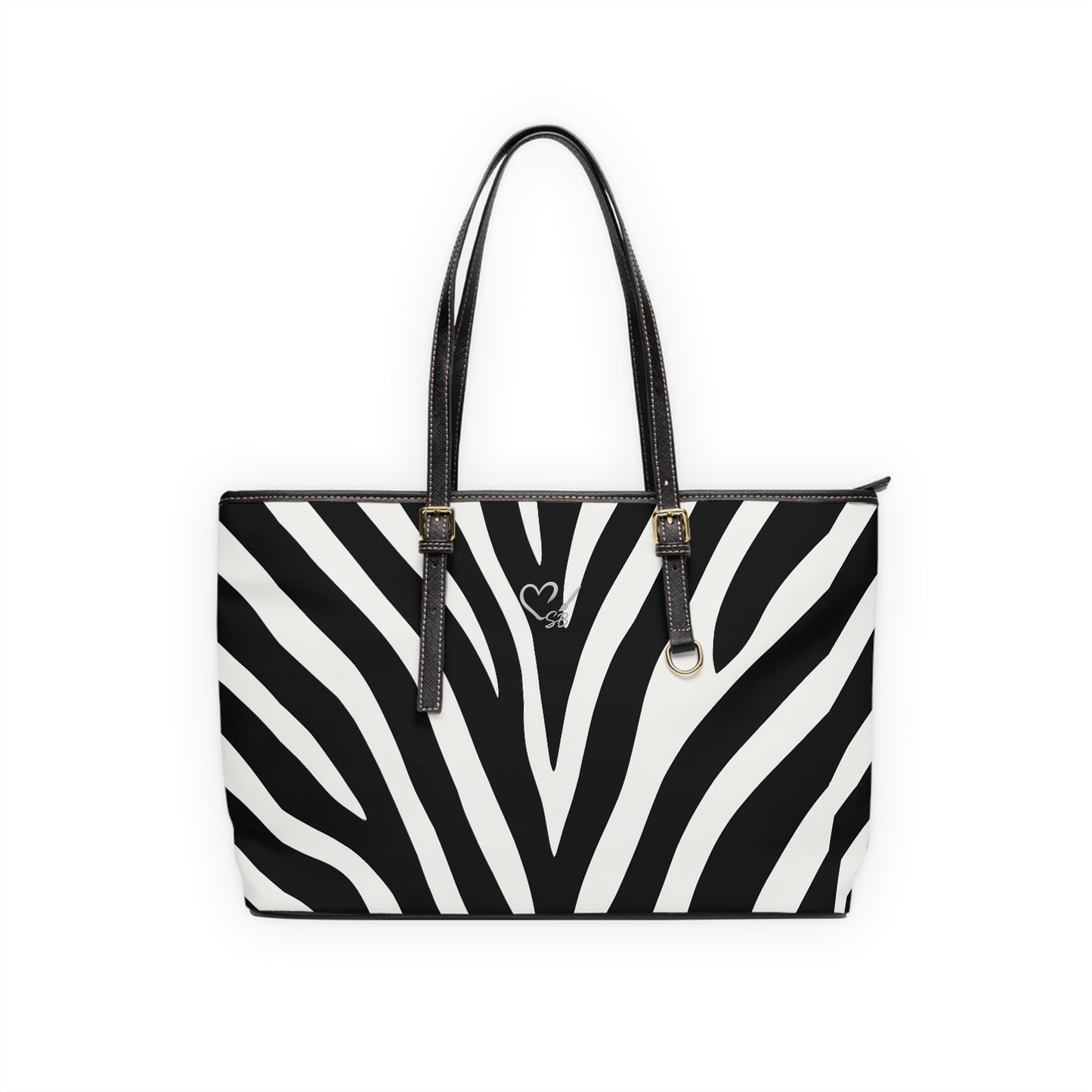Zebra Print PU Leather Shoulder Bag – Black & White Tote for Everyday Style