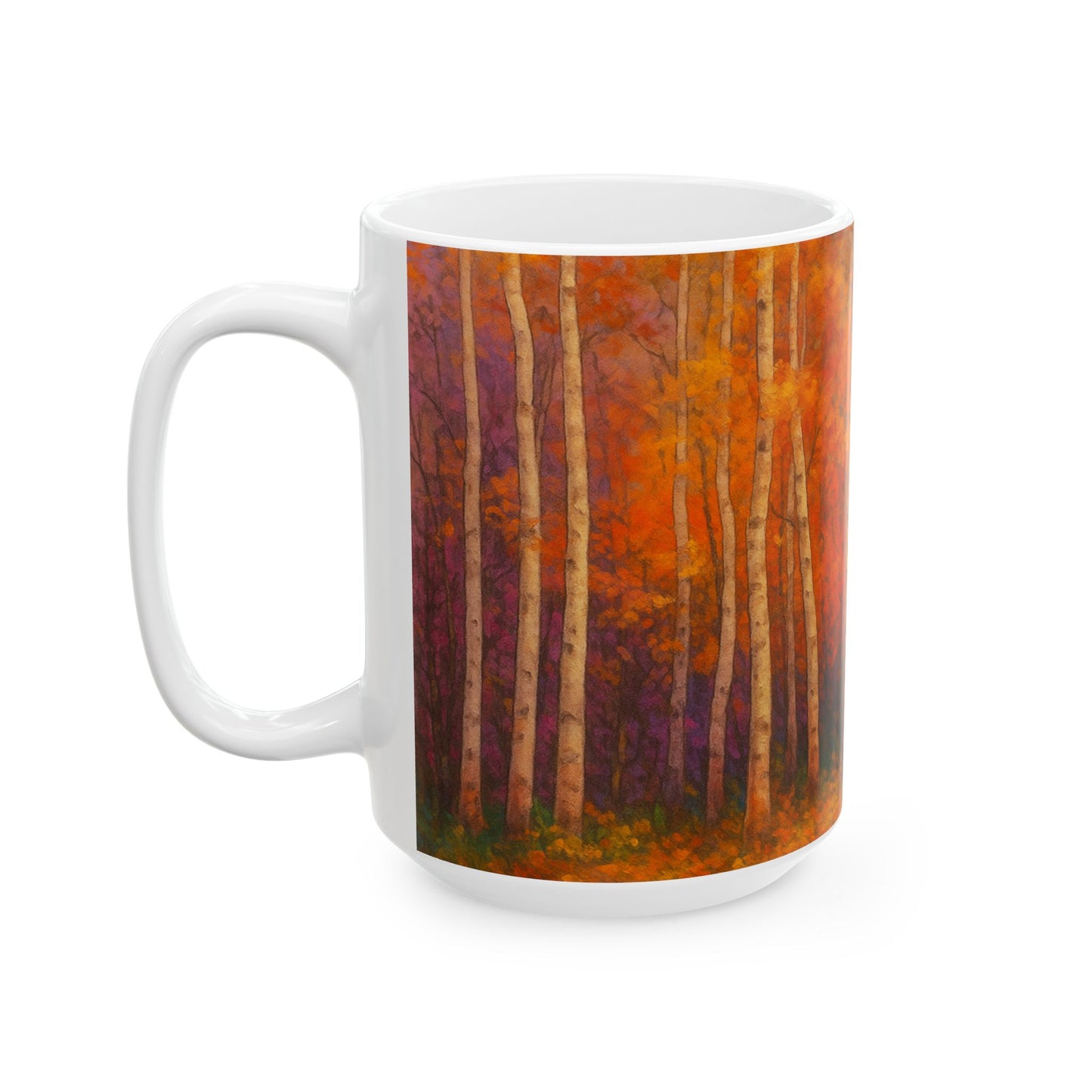 Autumn Forest Ceramic Mug - Echoes of the Masters collection-Cozy Coffee Cup for Nature Lovers