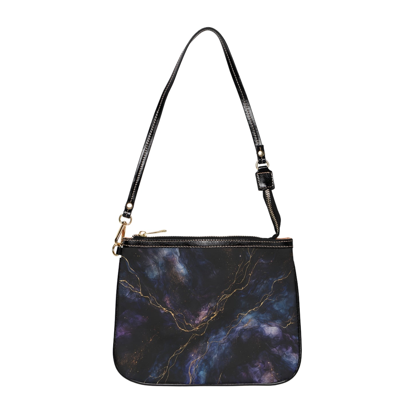 Onyx-2025 Artisan Luxe Collection-Small Shoulder Bag — Gold Vein Evening Purse