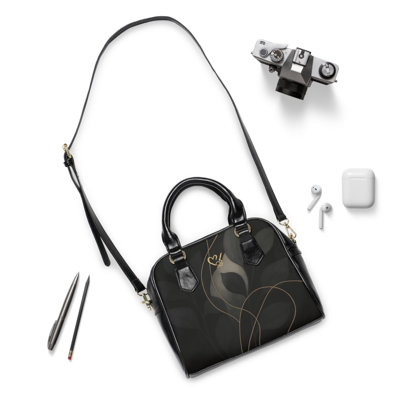 Shirley-2025 Artisan Collection-Elegant Black Shoulder Handbag