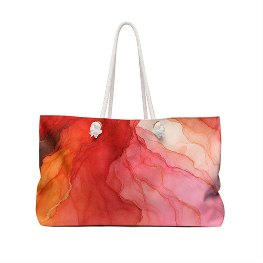 Crimson Harmonies-Inspired Weekender Bag for Stylish Getaways