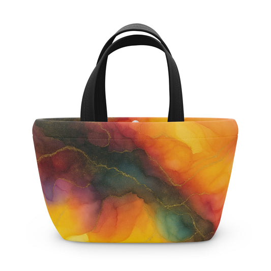 Brittany-Multi colored Abstract Stylish Marble Lunch Ba– Insulated Tote for Work, School, Picnics, Eco-Friendly Gift, Trendy Storage Solution