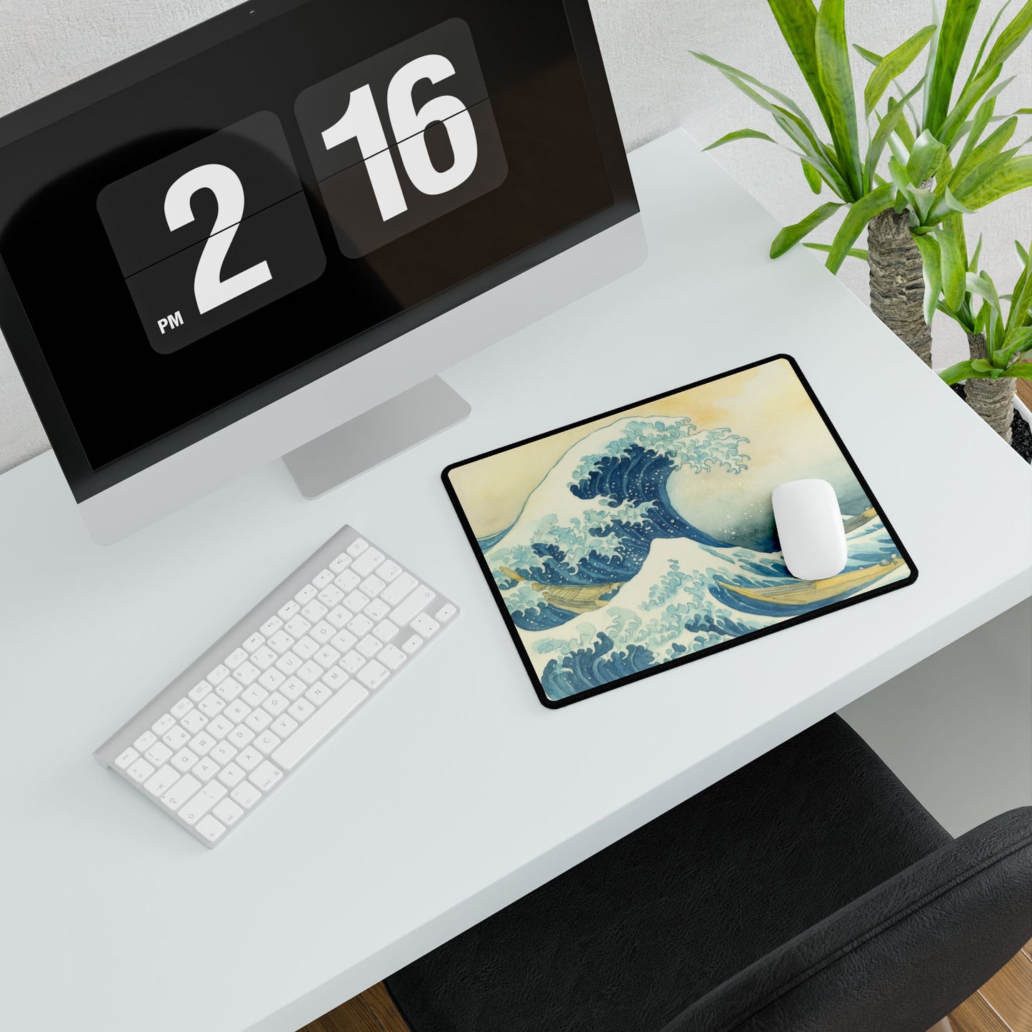 Great Ocean Wave-Echoes of the Masters-Inspired Desk Mat for Home & Office