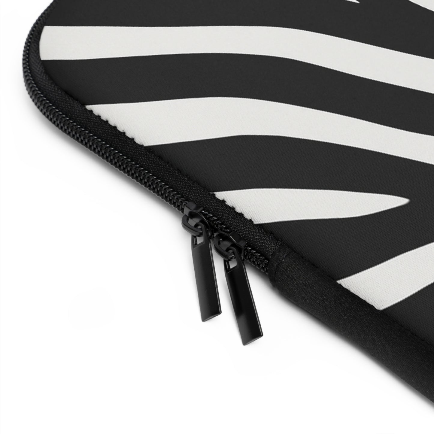 Zebra Stripe Laptop Sleeve — Black & White Protective Case