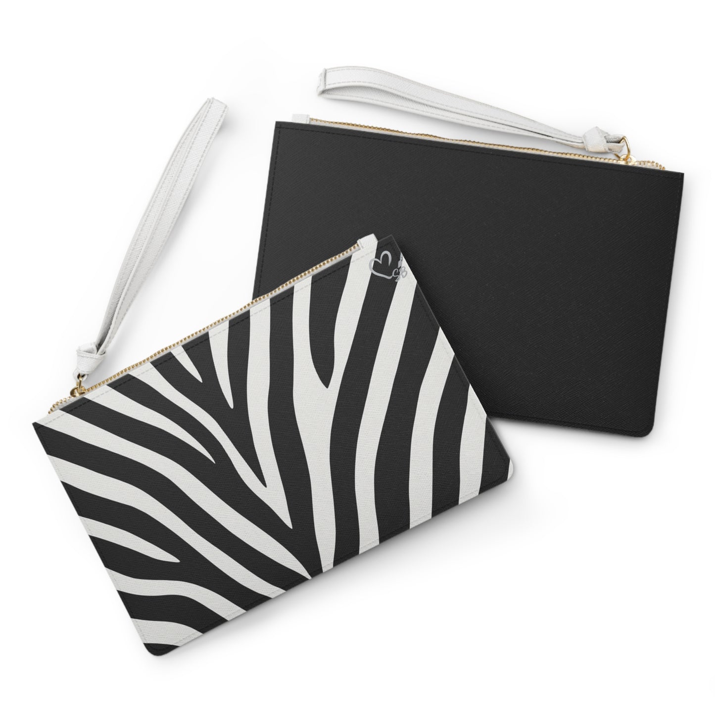 Zebra Stripe Clutch Bag – Black & White Animal Print Wristlet