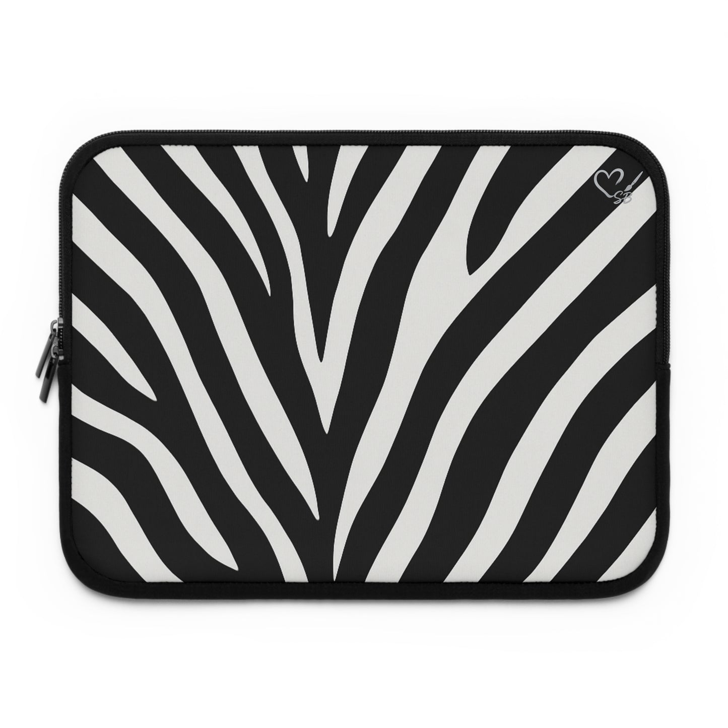Zebra Stripe Laptop Sleeve — Black & White Protective Case