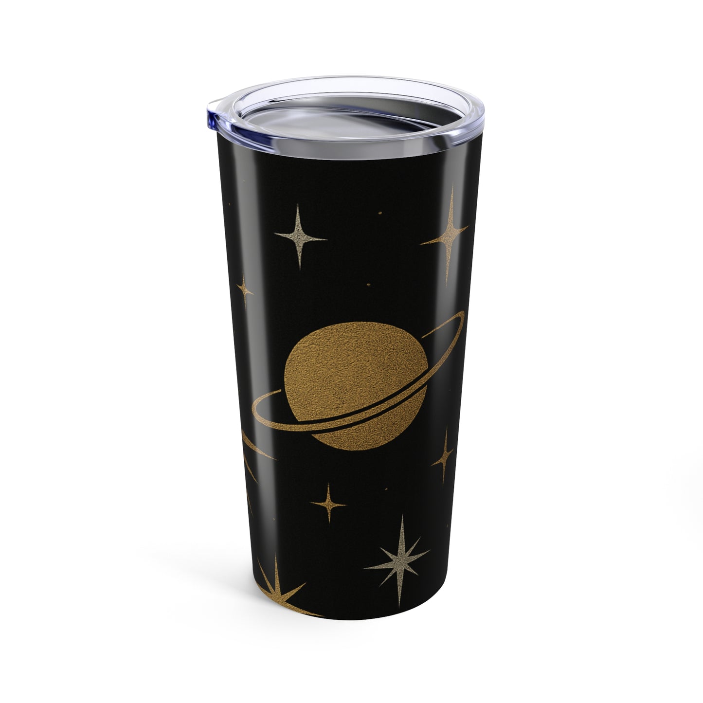 Celestial Night 20oz Tumbler — Gold Moon & Stars Insulated Travel Cup