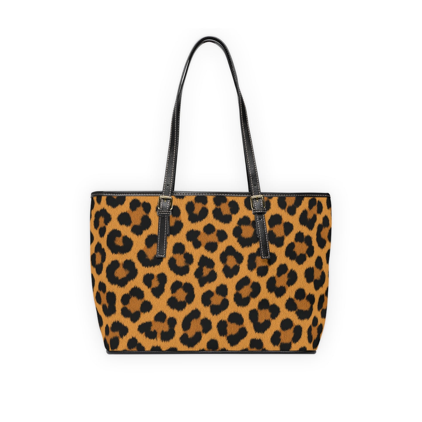 Leopard Print PU Leather Shoulder Bag — Chic Animal Print Tote