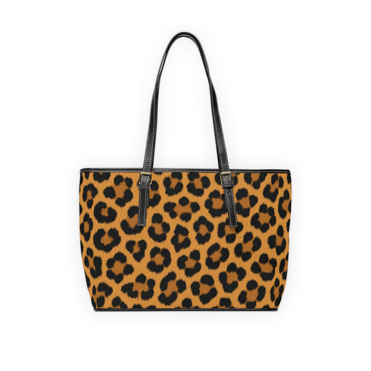 Leopard Print PU Leather Shoulder Bag — Chic Animal Print Tote