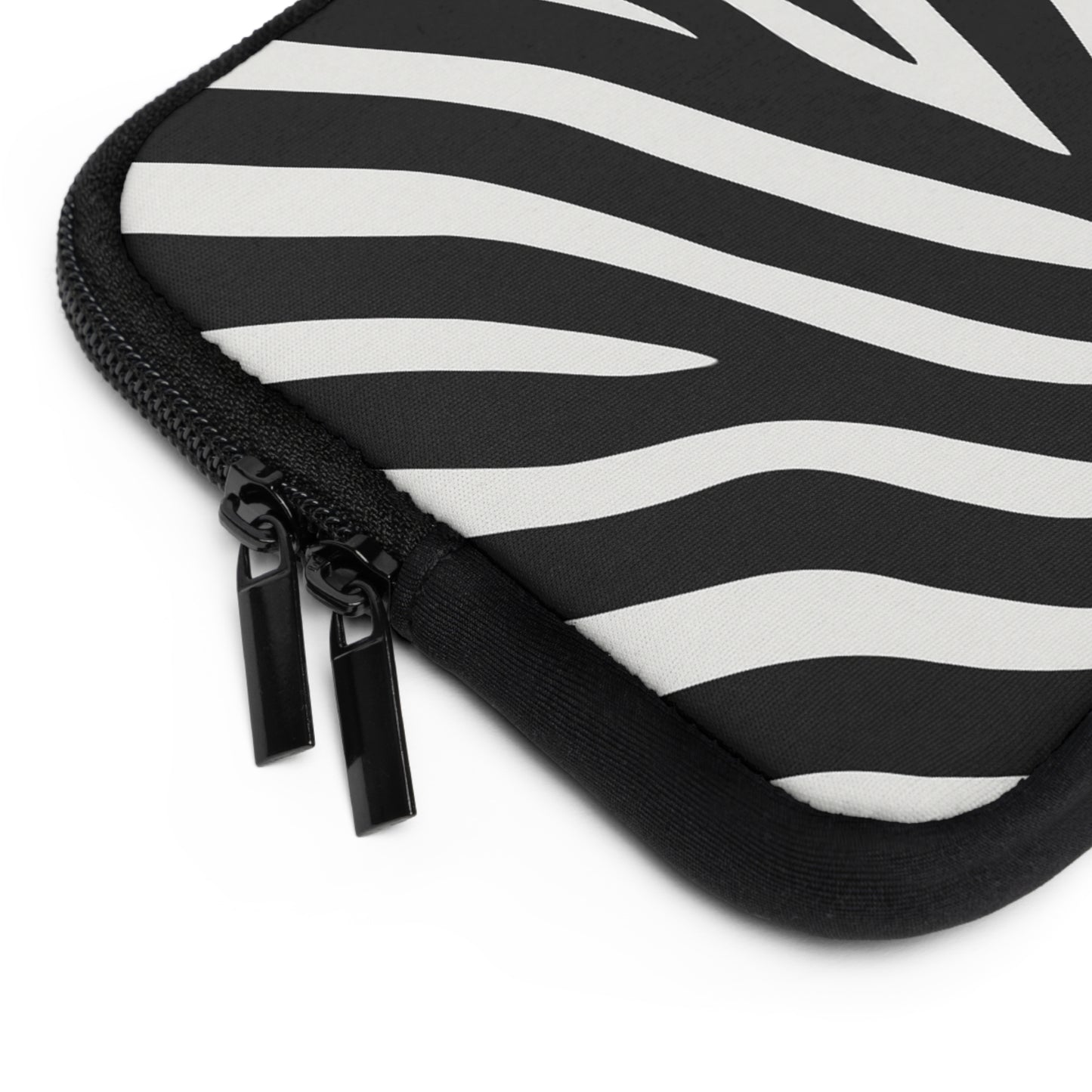 Zebra Stripe Laptop Sleeve — Black & White Protective Case