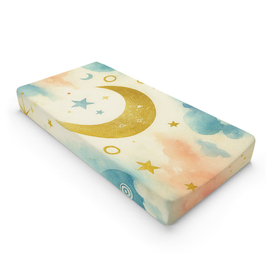 Celestial Moon-Celestial Baby Changing Pad Cover - Space Theme Nursery Decor