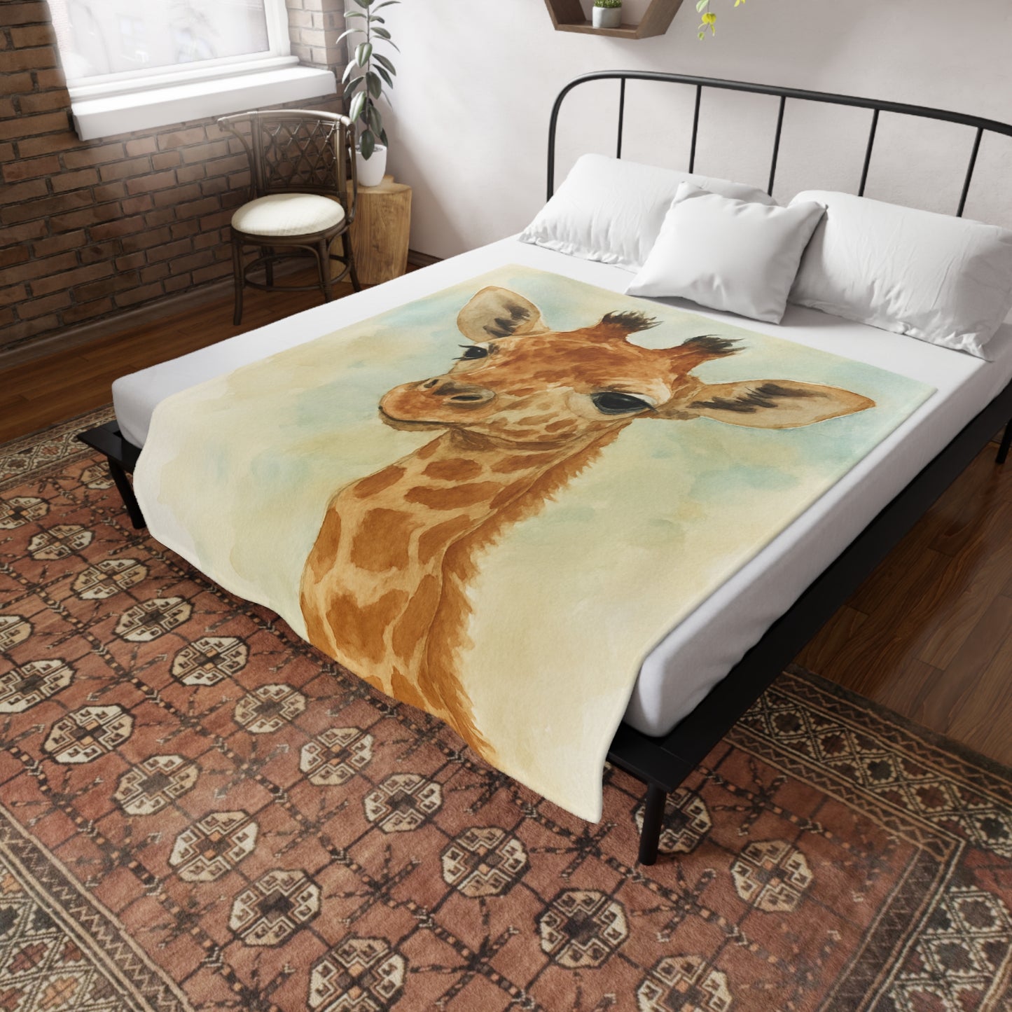 Baby Giraffe -Plush Blanket - Coordinates with Savanah Collection nursery items,