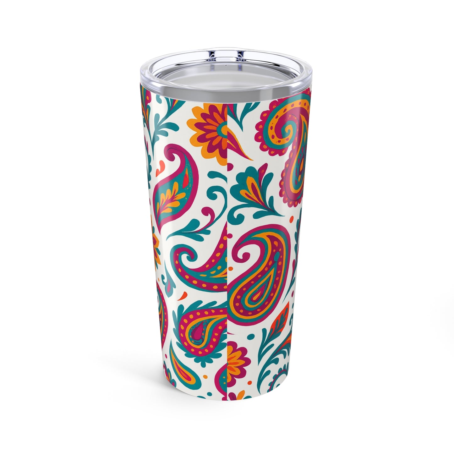 20oz Paisley Stainless Steel Tumbler – Colorful Floral Travel Cup