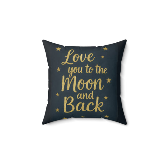 To the Moon-Teddy on Moon  3-Faux Suede Pillow — Nursery Night Sky Decorative Throw Pillow