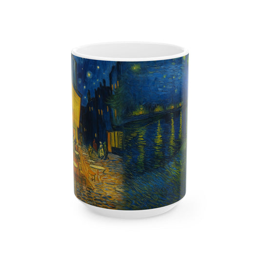 Van Gogh Landscape 4-Echoes of the Masters- Ceramic Mug — Serene Meadow & Sky Coffee Cup (11oz, 15oz)