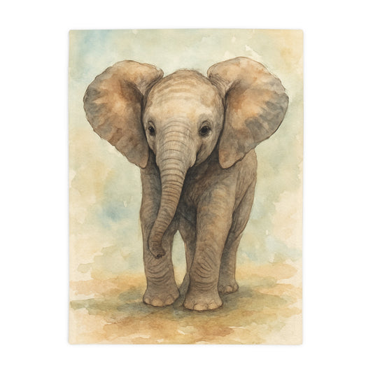 Baby Elephant-Savanah Collection-Plush Blanket - Coordinates with Baby Safari nursery items