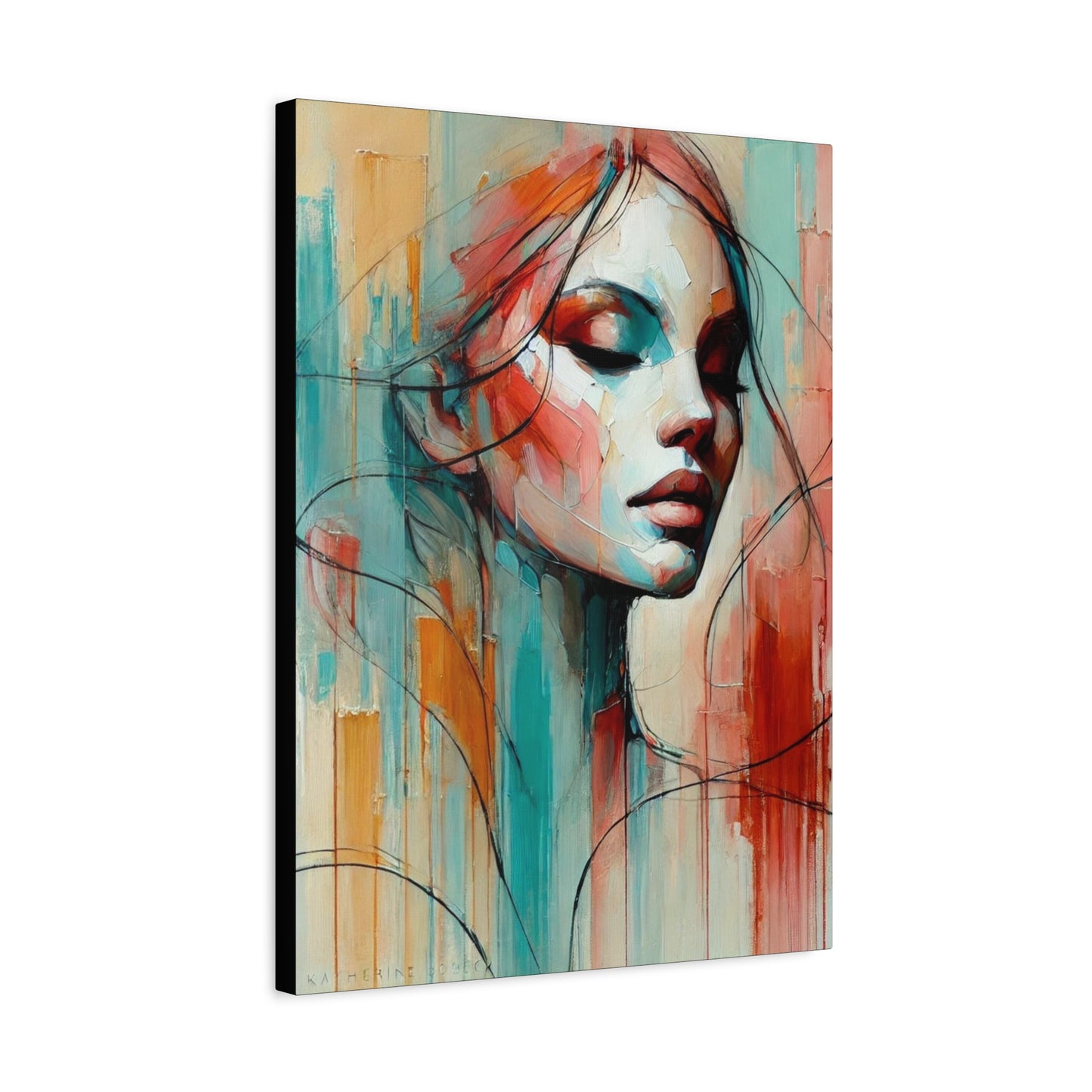 Serenity-Fine Art Canvas Print - Female Abstract Print by Katherine Bobeck - Calming and Modern Artwork