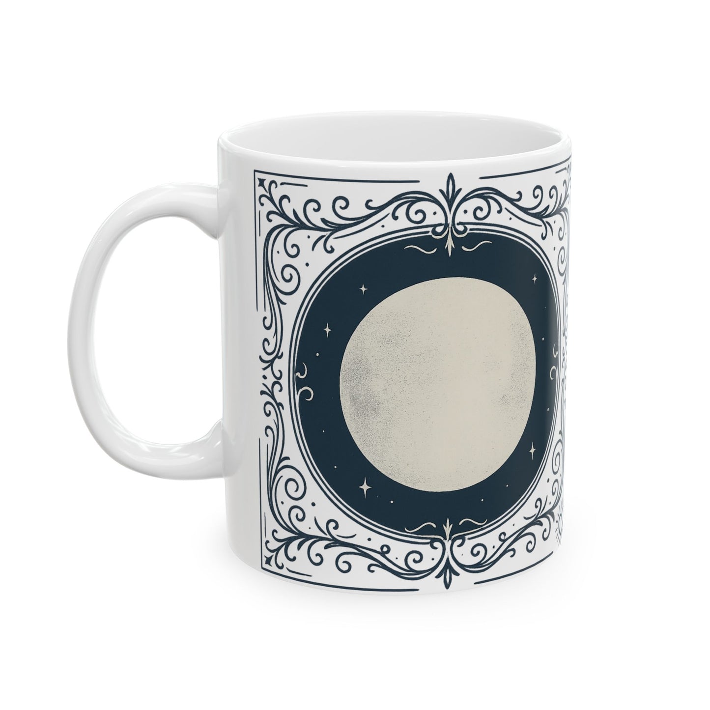 Duo Astrology Moon & Sun Ceramic Mug — Celestial Tarot-Inspired Coffee Cup (11oz/15oz)