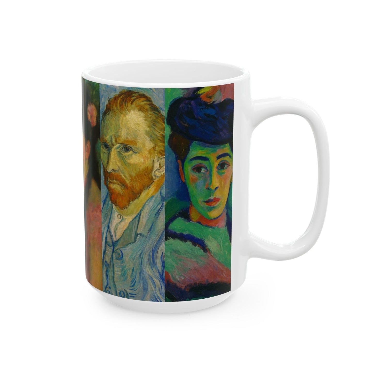 Artistic Ceramic Mug - Portraits Through History, Famous Artwork, Beautiful, Timeless