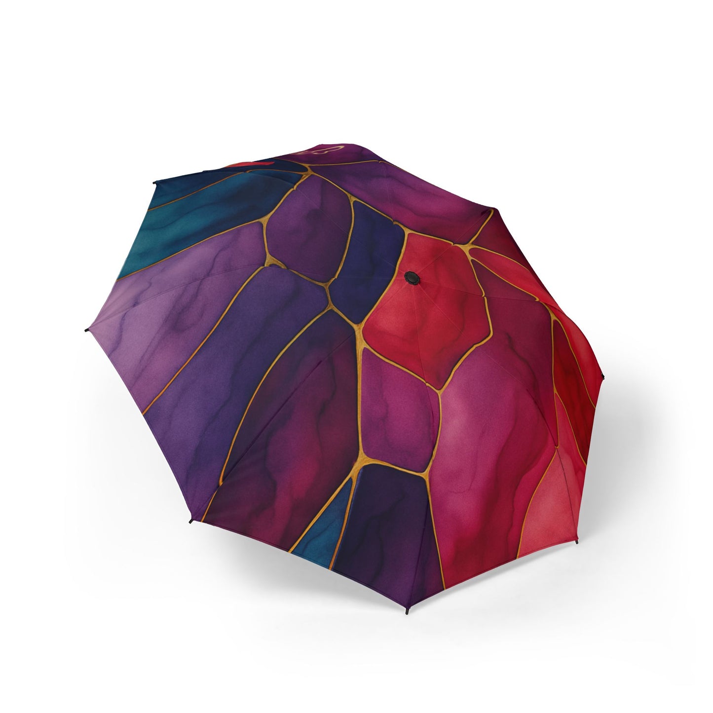 Shelby-2025 Artisan Luxe Collection-- Foldable Umbrella — Vibrant Red & Blue Rain Shield